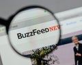 Milan, Italy - August 10, 2017: Buzzfeed logo on the website ho