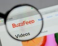 Milan, Italy - August 10, 2017: Buzzfeed logo on the website ho