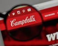 Milan, Italy - August 10, 2017: Campbell Soup logo on the website homepage.