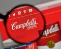 Milan, Italy - August 10, 2017: Campbell Soup logo on the website homepage.