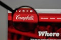 Milan, Italy - August 10, 2017: Campbell Soup logo on the website homepage.