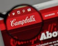 Milan, Italy - August 10, 2017: Campbell Soup logo on the website homepage.