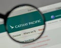 Milan, Italy - August 10, 2017: Cathay Pacific Airways logo on t Royalty Free Stock Photo