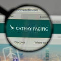 Milan, Italy - August 10, 2017: Cathay Pacific Airways logo on t Royalty Free Stock Photo