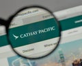 Milan, Italy - August 10, 2017: Cathay Pacific Airways logo on t Royalty Free Stock Photo