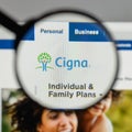 Milan, Italy - August 10, 2017: Cigna logo on the website homep