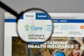 Milan, Italy - August 10, 2017: Cigna logo on the website homep