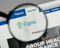 Milan, Italy - August 10, 2017: Cigna logo on the website homep