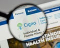 Milan, Italy - August 10, 2017: Cigna logo on the website homep