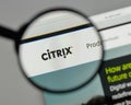 Milan, Italy - August 10, 2017: Citrix Systems logo on the website homepage. Royalty Free Stock Photo