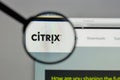 Milan, Italy - August 10, 2017: Citrix Systems logo on the website homepage. Royalty Free Stock Photo