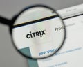 Milan, Italy - August 10, 2017: Citrix Systems logo on the website homepage. Royalty Free Stock Photo