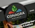 Milan, Italy - August 10, 2017: Conagra Brands logo on the website homepage.