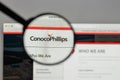 Milan, Italy - August 10, 2017: Conoco Phillips logo on the webs Royalty Free Stock Photo