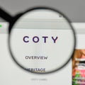 Milan, Italy - August 10, 2017: Coty logo on the website homepa