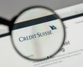 Milan, Italy - August 10, 2017: Credit Suisse logo on the website homepage.