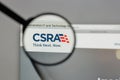 Milan, Italy - August 10, 2017: CSRA logo on the website homepa