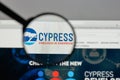 Milan, Italy - August 10, 2017: Cypress Semiconductor logo on th Royalty Free Stock Photo