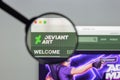 Milan, Italy - August 10, 2017: DeviantArt website homepage. Deviant Art logo visible.