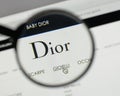 Milan, Italy - August 10, 2017: Dior logo on the website homepa