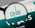 Milan, Italy - August 10, 2017: DNB ASA logo on the website home