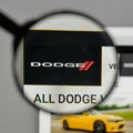Milan, Italy - August 10, 2017: Dodge logo on the website homep