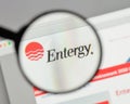 Milan, Italy - August 10, 2017: Entergy logo on the website home Royalty Free Stock Photo