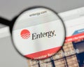 Milan, Italy - August 10, 2017: Entergy logo on the website home Royalty Free Stock Photo