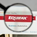 Milan, Italy - August 10, 2017: Equifax logo on the website home