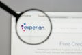 Milan, Italy - August 10, 2017: Experian logo on the website homepage.