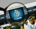 Milan, Italy - August 10, 2017: FC Porto logo on the website homepage.