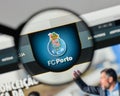 Milan, Italy - August 10, 2017: FC Porto logo on the website homepage.