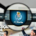 Milan, Italy - August 10, 2017: FC Porto logo on the website homepage.