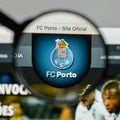 Milan, Italy - August 10, 2017: FC Porto logo on the website homepage.