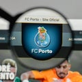 Milan, Italy - August 10, 2017: FC Porto logo on the website homepage.