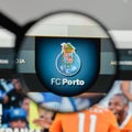 Milan, Italy - August 10, 2017: FC Porto logo on the website homepage.