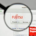 Milan, Italy - August 10, 2017: Fujitsu logo on the website home Royalty Free Stock Photo