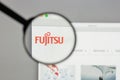 Milan, Italy - August 10, 2017: Fujitsu logo on the website home Royalty Free Stock Photo