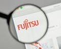 Milan, Italy - August 10, 2017: Fujitsu logo on the website home