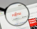 Milan, Italy - August 10, 2017: Fujitsu logo on the website home