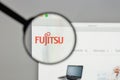 Milan, Italy - August 10, 2017: Fujitsu logo on the website home