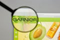 Milan, Italy - August 10, 2017: Garnier logo on the website home