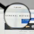 Milan, Italy - August 10, 2017: General Motors logo on the website homepage. Royalty Free Stock Photo