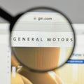 Milan, Italy - August 10, 2017: General Motors logo on the website homepage. Royalty Free Stock Photo