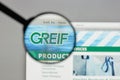 Milan, Italy - August 10, 2017: Greif logo on the website homepage. Royalty Free Stock Photo