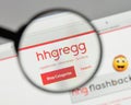 Milan, Italy - August 10, 2017: hhgregg logo on the website home