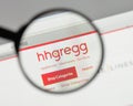 Milan, Italy - August 10, 2017: hhgregg logo on the website home