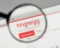 Milan, Italy - August 10, 2017: hhgregg logo on the website home