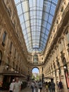 Milan, Italy - August 24, 2022: Interior of the Galleria Vittorio Emanuele II shopping arcade Royalty Free Stock Photo