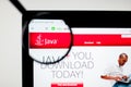 Milan, Italy - August 10, 2017: Java website homepage. It is a set of computer software and specifications. Java logo visible